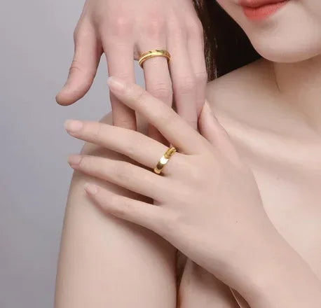 US SHIP 24k no demolding rings for couples finger rings engagemen ring trendy jewelry