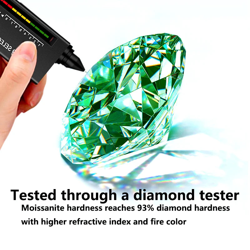 FIRERING 100% Genuine 1ct Green Moissanite Necklace 5x7MM with Certificate Laboratory Diamond Women Jewelry S925 Silver